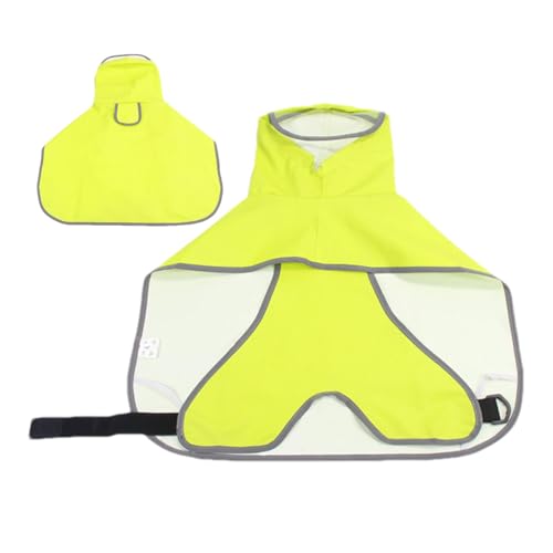 Fisssure Haustier-Regenmantel, wasserdicht, reflektierend, Seilloch und Streifen, leichte Regenjacke, Poncho-Kapuzenpullover, verstellbar, wasserdicht, für kleine bis große Hunde und Welpen von Fisssure