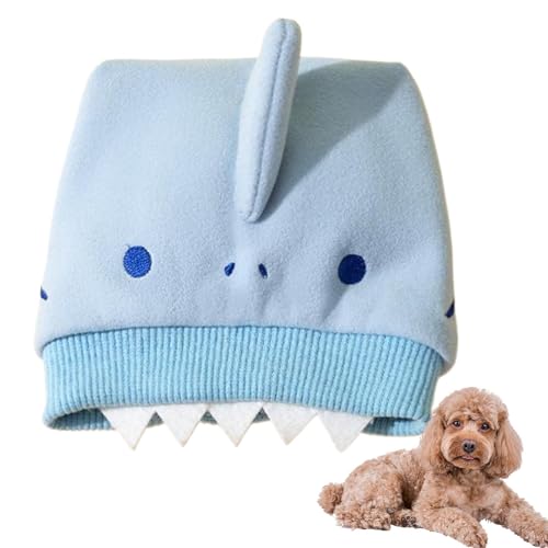 Fisssure Hunde-Kopfbedeckung, bequeme Welpen-Kopfbedeckung, Beanie-Mütze, Haustierbedarf, Tierform-Design, Haustier-Kopfbedeckung, verstellbar, für kleine Hunde, Katzen von Fisssure