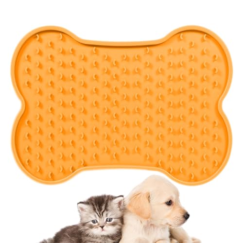 Fisssure Leckmatten für Hunde, Leckmatte für Katzen - Langsame Futtermatte für Haustiere - Knochenförmige Leckmatten, Leckmatte für Hunde und Katzen, Pet Slow Feeder Mat von Fisssure