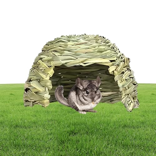 Fisssure Pet Straw House – Haus aus Herrbe für Kaninchen | Klappbetten, Verstecke für Meerschweinchen – Versteck für kleine Tiere, Wohndekoration, Heubett für Chinchil von Fisssure