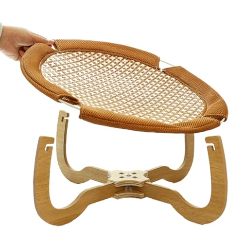 Fisssure Schlafmatte für Haustiere, Rattanmatte, Katzenbett aus Rattan – atmungsaktives Schlafbett aus Rattan, Zubehör für Haustiere, abnehmbar von Fisssure