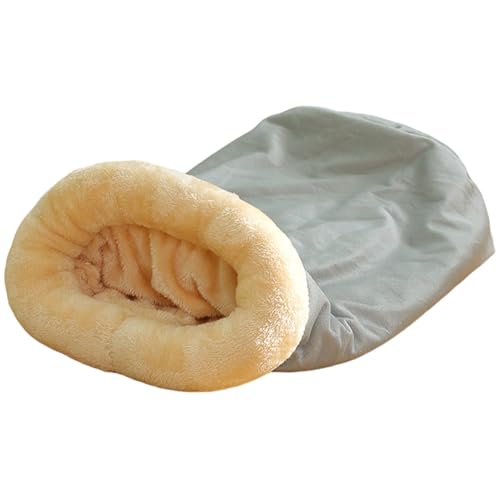 Fisssure Schlafsack für Katzen, Höhle für Katzenbett, warm, für Haustiere, Kätzchenbett, halbgeschlossen, Katzenhaus, weich und bequem, Taschen von Fisssure