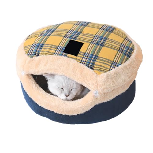 Geschlossenes Katzenbett, Katzenbett, atmungsaktiv, Haustierbett mit doppeltem Design, abnehmbares Katzenbett, bequemes und bequemes Bett von Fisssure