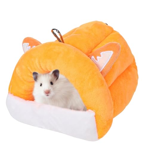 Hamsterbett, goldenes Bärenbett, Haustier-Winterhaus, warmes Nest-Zubehör, Kleintierbett, Igelbett, Nest, Chinchilla-Bett, gemütliches Hamsterbett, Kleintierzubehör, Luxus-Haustierbett, Winter-Tierhei von Fisssure