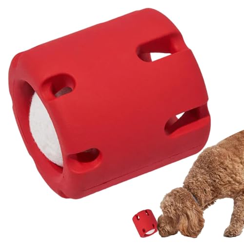 Tennis-Trommel-Puzzle-Spielzeug, kreatives Hundespielzeug, Quietschspielzeug, Stressabbau-Pädagogisches Haustierspielzeug, interaktives Kauspielzeug, Hunde-Puzzle-Spiel-Trainingsspielzeug für kleine von Fisssure