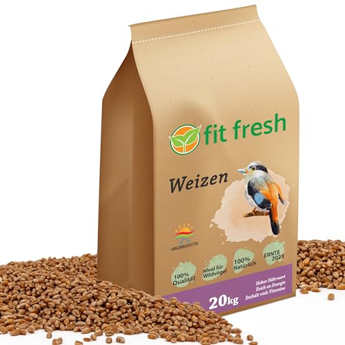 Fit Fresh – 20kg Gereinigt Hühnerfutter Geflügelfutter Futterweizen Vogel für Wildvögel von Fit Fresh