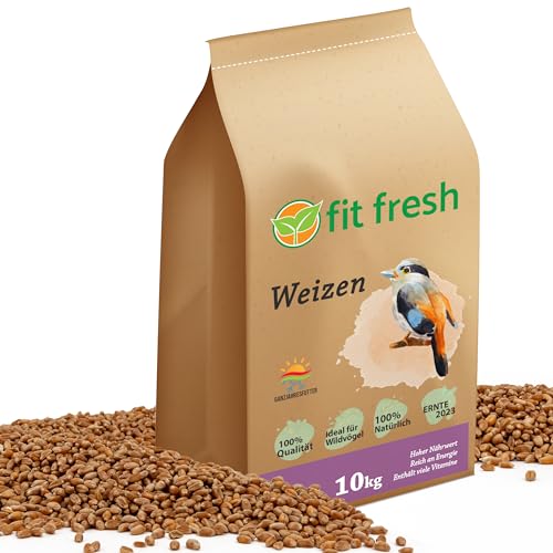 FitFresh – 10kg Gereinigt Hühnerfutter Geflügelfutter Futterweizen Vogel für Wildvögel von Fit Fresh