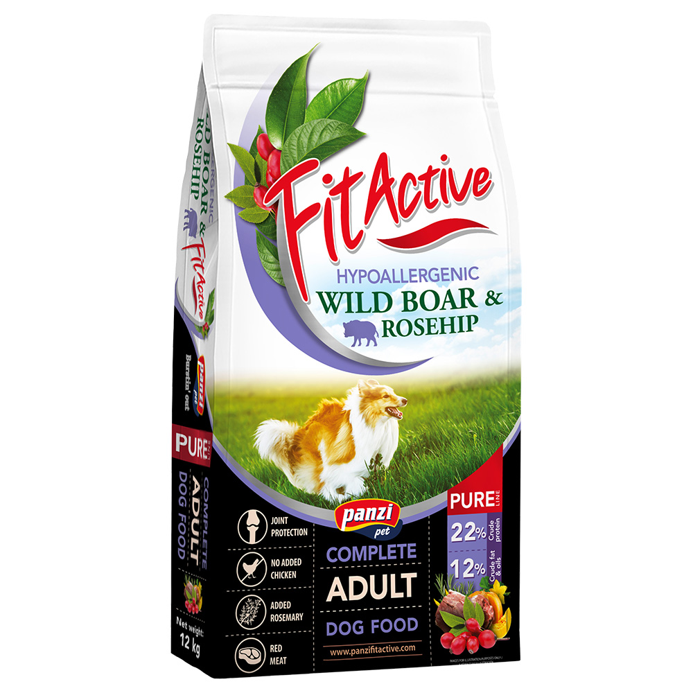 FitActive Pure Hypoallergenic Wildschwein & Hagebutte - Sparpaket: 2 x 12 kg von FitActive