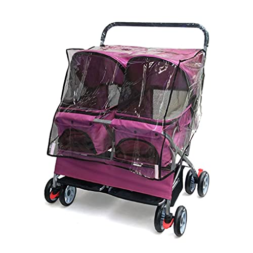 Doppel-Hundewagen, Haustier-Kinderwagen for mittelgroße Hunde, Hunde-Pushchai, Zweisitzer-Haustier-Kinderwagen for Hunde, Katzen und mehr, leichte Haustier-Transportbox, zusammenklappbarer Hunde-Reise von Fitlin