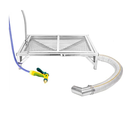 Edelstahl-Spültoilette, für drinnen und draußen, Hunde-WC, Hundetoilette für Veranda, Badezimmer, Wohnung, Balkon (Größe: 60 x 42 cm) von Fitlin