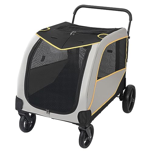 Großer Hundekinderwagen for mittelgroße Hunde, Hundewagen for große Hunde / 2 Katzen, Haustierausrüstung, Hundewagen, Reisekinderwagen for mehrere Haustiere, Traggewicht 60 kg von Fitlin