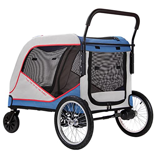 Großer Hundewagen for große Hunde und 4 Katzen, Hundewagen for große Hunde, robuster Hundewagen, Reisewagen, großer Hundewagen for Zwei oder mehrere Haustiere(Grey a) von Fitlin