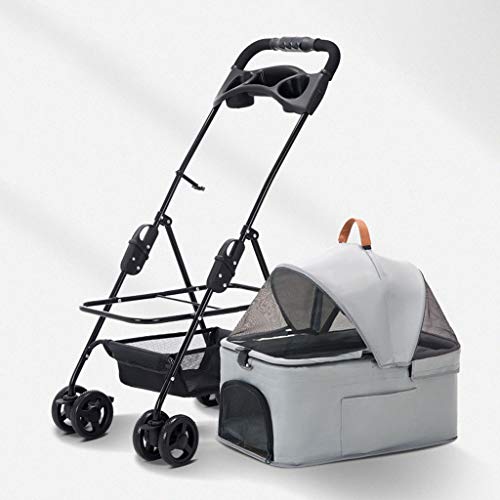 Haustier-Hunde-Kinderwagen, Hunde-Kinderwagen for mittelgroße Hunde, einfach mit Einer Hand zusammenklappbar, ohne Reißverschluss, Premium-Haustier-Kinderwagen, Kinderwagen, Katzen-Hunde-Kinderwagen, von Fitlin