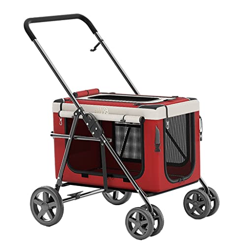 Haustier-Hunde-Kinderwagen for kleine mittelgroße Hunde, Hunde-Kinderwagen for 2 Hunde, Katzen, Welpen und Kätzchen, Haustier-Katzen-Kinderwagen, Reise-Tragewagen, Hunde-Kinderwagen, Kinderwagen for K von Fitlin