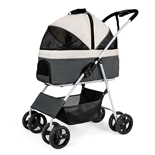 Haustier-Hunde-Kinderwagen for mittelgroße Hunde, Katzen-Hunde-Kinderwagen, Reise-Tragewagen, Haustier-Kinderwagen, abnehmbarer Hundewagen, Kinderwagen for kleine Hunde, einfach zusammenklappbar(Light von Fitlin