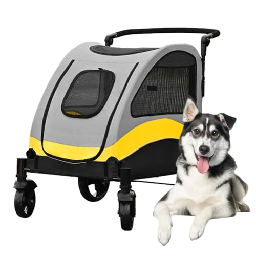 Haustier-Hundewagen for große Hunde/Katzen, Haustier-Kinderwagen for behinderte Katzen und Hunde, Reise-Kinderwagen, Hundewagen, Kinderwagen for mehrere Haustiere, Traggewicht 130 Pfund von Fitlin