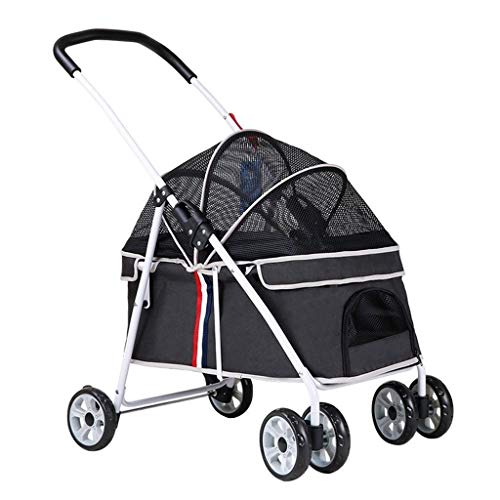 Haustier-Katzen-Kinderwagen, Hunde-Kinderwagen for kleine Hunde, Haustier-Kinderwagen ohne Reißverschluss, Hunde-Kinderwagen, verstellbare Markise, Haustier-Hunde-Ptam-Kinderwagen for kleine Hunde bis von Fitlin