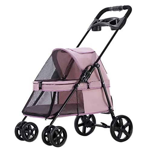 Haustier-Kinderwagen for Katzen mit Getränkehalter, Hunde-Kinderwagen for kleine Hunde, Premium-Hunde-Kinderwagen-Buggy mit Regenschutz, atmungsaktive Hunde-Kinderwagen, Kinderwagen, Haustier-Ausrüstu von Fitlin