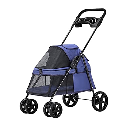 Haustier-Kinderwagen for Katzen mit Getränkehalter, Hunde-Kinderwagen for kleine Hunde, Premium-Hunde-Kinderwagen-Buggy mit Regenschutz, atmungsaktive Hunde-Kinderwagen, Kinderwagen, Haustier-Ausrüstu von Fitlin