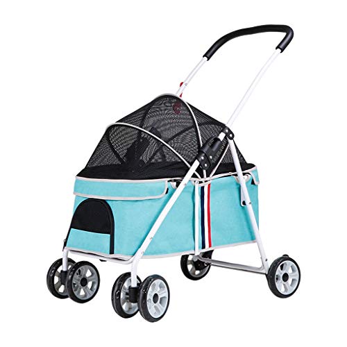 Haustier-Kinderwagen for kleine Hunde/Katzen, kleiner Hunde-Kinderwagen, Haustier-Kinderwagen ohne Reißverschluss for Katzen/Hunde, Hunde-Kinderwagen bis 20 kg, Hunde-Kinderwagen, Kinderwagen mit vers von Fitlin