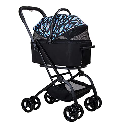 Haustier-Kinderwagen for kleine mittelgroße Hunde oder 2 Katzen, Katzen-Kinderwagen, Hunde-Kinderwagen for mittelgroße Hunde, Hunde-Katzen-Kinderwagen, Kinderwagen, Buggy, Reisewagen, robuste Räder(Bl von Fitlin