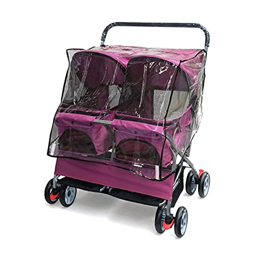 Haustier-Kinderwagen for mittelgroße und kleine Hunde, Premium-Haustier-Kinderwagen, doppelter Schlaf-Nest-Sitzer for Hunde, Katzen und mehr, zusammenklappbarer Hunde-Reisekinderwagen mit Regenschutz von Fitlin