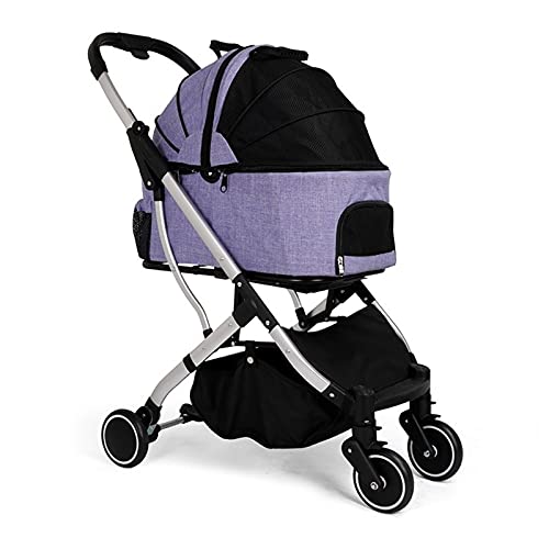 Hunde-Kinderwagen, Premium-Hundewagen for mittelgroße und kleine Hunde, Haustier-Kinderwagen, Buggy, verbesserter Katzen- und Hunde-Reisewagen mit Rädern, abnehmbare Kinderwagen, Kinderwagen, großes F von Fitlin