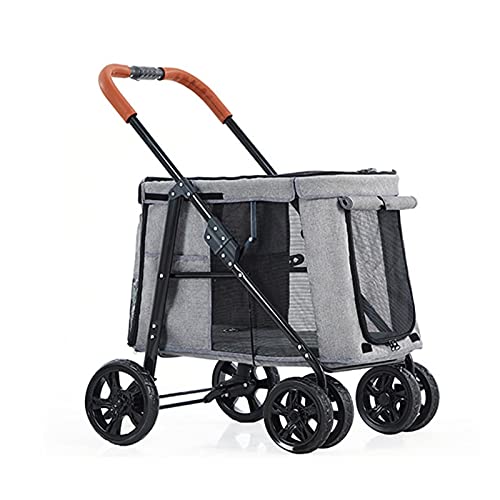 Hunde-Kinderwagen, luxuriöser großer Haustier-Kinderwagen, Hunde-Kinderwagen for große Hunde, faltbarer Transportwagen, Premium-Haustier-Kinderwagen, 4-Rad-Haustier-Kinderwagen for Katzen, Hunde und m von Fitlin