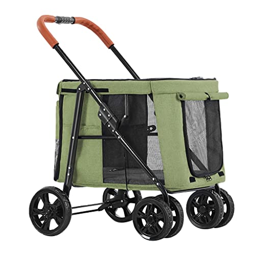 Hunde-Kinderwagen, luxuriöser großer Haustier-Kinderwagen, Hunde-Kinderwagen for große Hunde, faltbarer Transportwagen, Premium-Haustier-Kinderwagen, 4-Rad-Haustier-Kinderwagen for Katzen, Hunde und m von Fitlin