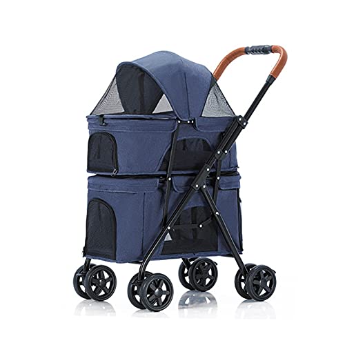 Hunde-Kinderwagen-Buggy, Premium-Haustier-Kinderwagen for Hunde und Katzen, doppelschichtige Haustierausrüstung, Hunde-Kinderwagen, Haustier-Kinderwagen, Kinderwagen, Reisewagen, Träger for Zwillinge von Fitlin