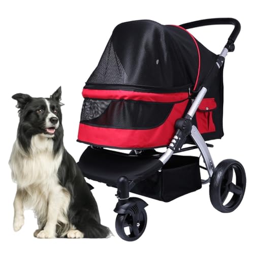 Hunde-Kinderwagen for große Hunde, Hunde-Kinderwagen, Kinderwagen, Reise-Kinderwagen, Haustier-Kinderwagen for große Hunde/2 Katzen, großer Hunde-Kinderwagen, ideal for Zwillinge oder mehrere Haustier von Fitlin