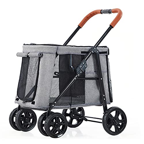 Hunde-Kinderwagen for große Hunde, luxuriöser großer Hunde-Kinderwagen, Premium-Haustier-Kinderwagen, 4-Rad-Haustierausrüstung, Haustier-Kinderwagen for Katzen, Hunde und mehr, Faltbarer Kinderwagen von Fitlin