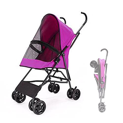 Hunde-Kinderwagen for kleine Hunde, Haustier-Kinderwagen mit Regenschirmstruktur, leichter Haustier-Hunde-Kinderwagen for Katzen, Welpen und Kätzchen, Reiseträger, atmungsaktive Hunde-Kinderwagen, Kin von Fitlin