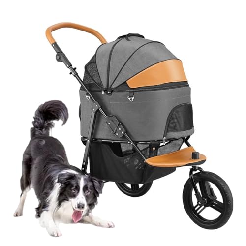 Hundekinderwagen for mittelgroße und große Hunde, teilbarer Reise-Haustier-Kinderwagenträger, faltbarer Haustier-Kinderwagenwagen, leichter Hundewagen-Kinderwagen for Hunde/2 Katzen, mehrere Haustiere von Fitlin