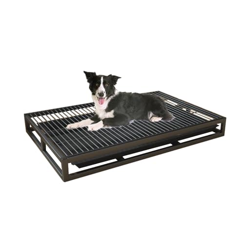 Hundetoilette aus Metall, für drinnen und draußen, tragbare Hundetoilette, Metall-Hundetoilette mit Schublade, Farbe: Schwarz, Größe: 52 cm von Fitlin