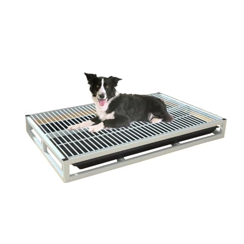 Hundetoilette aus Metall, für drinnen und draußen, tragbare Hundetoilette, Metall-Hundetoilette mit Schublade, Farbe: Weiß, Größe: 52 cm von Fitlin