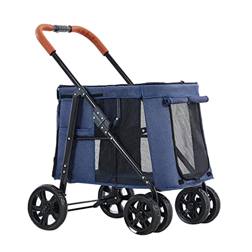 Hundewagen, Haustier-Kinderwagen for große Hunde, luxuriöser Hunde-Kinderwagen, Premium-Haustier-Kinderwagen, 4-Rad-Haustierausrüstung, Haustier-Kinderwagen for Katzen, Hunde und mehr, faltbarer Kinde von Fitlin