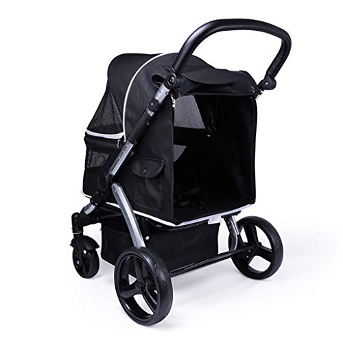 Jogging-Hundewagen for große Hunde, Premium-Hundebuggy, Hochformat-Haustierwagen, große Hundewagen, Kinderwagen for mehrere Katzen und Hunde(Black) von Fitlin