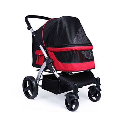 Jogging-Hundewagen for große Hunde, Premium-Hundebuggy, Hochformat-Haustierwagen, große Hundewagen, Kinderwagen for mehrere Katzen und Hunde(Red) von Fitlin