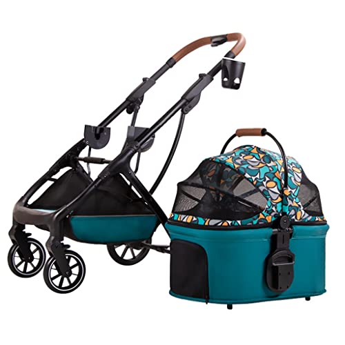 Katzen-Kinderwagen, Haustier-Kinderwagen for kleine und mittelgroße Hunde, Hunde-Kinderwagen-Buggy, Abnehmbarer Haustier-Katzen-Kinderwagen, faltbar, mehrere Hunde-Kinderwagen, Kinderwagen for kleine von Fitlin