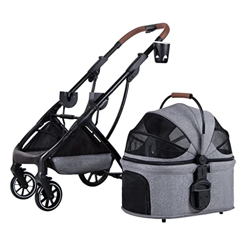 Katzen-Kinderwagen, Haustier-Kinderwagen for kleine und mittelgroße Hunde, Hunde-Kinderwagen-Buggy, Abnehmbarer Haustier-Katzen-Kinderwagen, faltbar, mehrere Hunde-Kinderwagen, Kinderwagen for kleine von Fitlin