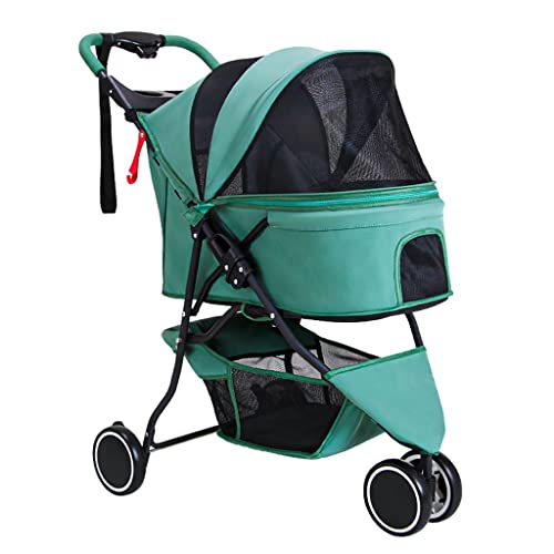 Katzen-Kinderwagen, Hunde-Kinderwagen for kleine und mittelgroße Hunde, 3-rädriger Hunde-Kinderwagen, zusammenklappbarer Hunde-Kinderwagen, Buggy, leichter Haustier-Kinderwagen, Reisewagen, Kinderwage von Fitlin