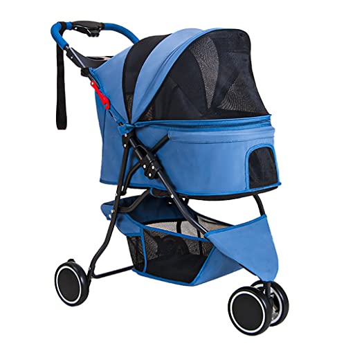 Katzen-Kinderwagen, Hunde-Kinderwagen for kleine und mittelgroße Hunde, 3-rädriger Hunde-Kinderwagen, zusammenklappbarer Hunde-Kinderwagen, Buggy, leichter Haustier-Kinderwagen, Reisewagen, Kinderwage von Fitlin