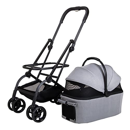 Katzen-Kinderwagen, Hunde-Kinderwagen for mittelgroße Hunde, Haustier-Kinderwagen for kleine mittelgroße Hunde oder 2 Katzen, Hunde-Katzen-Kinderwagen, Kinderwagen, Buggy, Reisewagen, robuste Räder(Gr von Fitlin