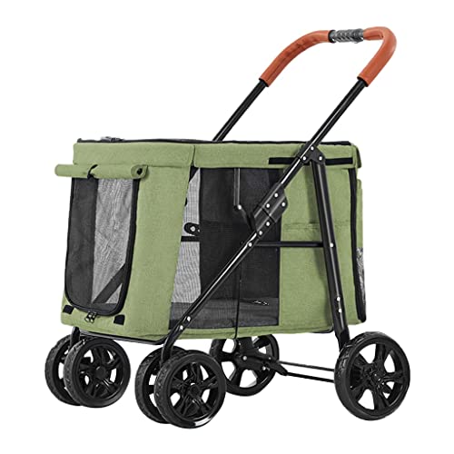 Kinderwagen for große Hunde, mehrere Haustiere, Katzenwagen, zusammenklappbar, 2 Katzenwagen, Hundewagen for große Hunde, Kinderwagen for Reisen mit Zwei oder Mehreren Haustieren, belastbar bis zu 30 von Fitlin