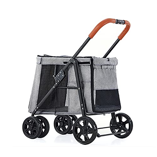 Luxuriöser großer Hunde-Kinderwagen, Hunde-Kinderwagen for große Hunde, Premium-Haustier-Kinderwagen, 4-Rad-Haustierausrüstung, Haustier-Kinderwagen for Katzen, Hunde und mehr, faltbarer Kinderwagen(G von Fitlin