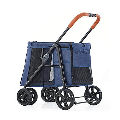 Luxuriöser großer Hunde-Kinderwagen, Hunde-Kinderwagen for große Hunde, Premium-Haustier-Kinderwagen, 4-Rad-Haustierausrüstung, Haustier-Kinderwagen for Katzen, Hunde und mehr, faltbarer Kinderwagen(B von Fitlin