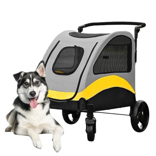 Reisekinderwagen Hundewagen Kinderwagen for mehrere Haustiere, Hundewagen for große Hunde/Katzen, Kinderwagen for behinderte Katzen und Hunde, Traggewicht 130 Pfund von Fitlin