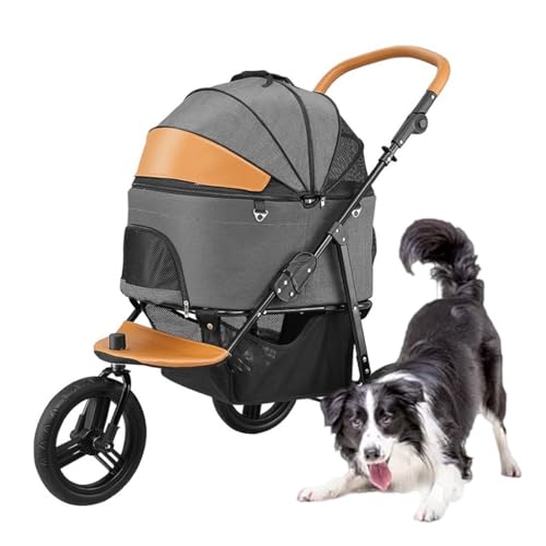 Teilbarer Reise-Haustier-Kinderwagen-Tragewagen, Hunde-Kinderwagen for mittelgroße und große Hunde, faltbarer Haustier-Kinderwagen-Transportwagen, leichter Hunde-Kinderwagen-Kinderwagen for Hunde/2 Ka von Fitlin