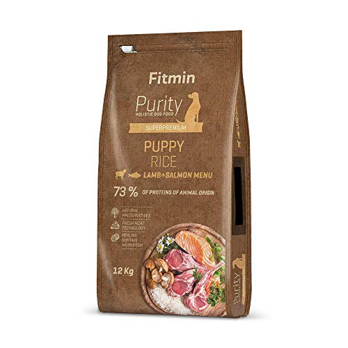 Fitmin Dog Purity Rice Puppy Lamb & Salmon | Hundetrockenfutter | EIN glutenfreies Welpenfutter 12 kg von Fitmin